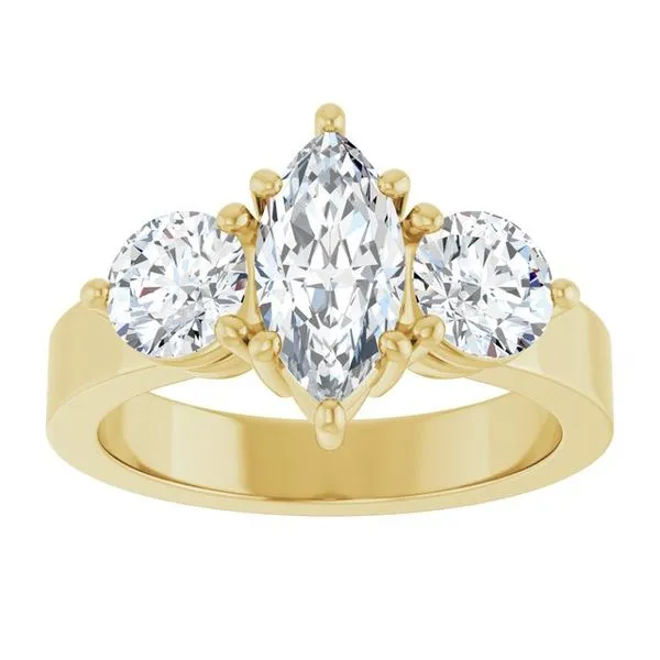 Three-Stone Engagement Ring Image 3 Arezzo Jewelers Elmwood Park, IL