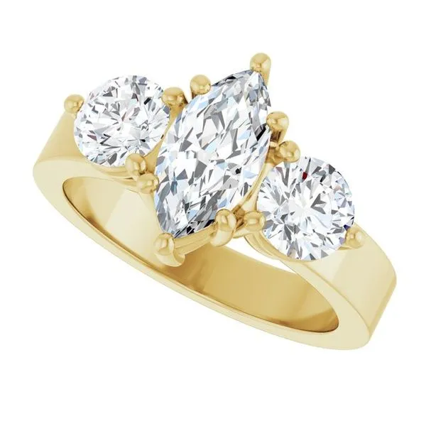 Three-Stone Engagement Ring Image 5 Arezzo Jewelers Elmwood Park, IL