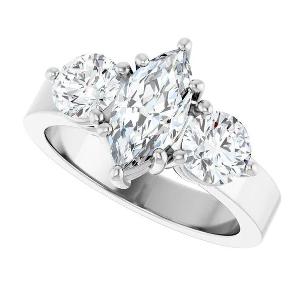 Three-Stone Engagement Ring Image 5 Paul James Jewelers Angels Camp, CA