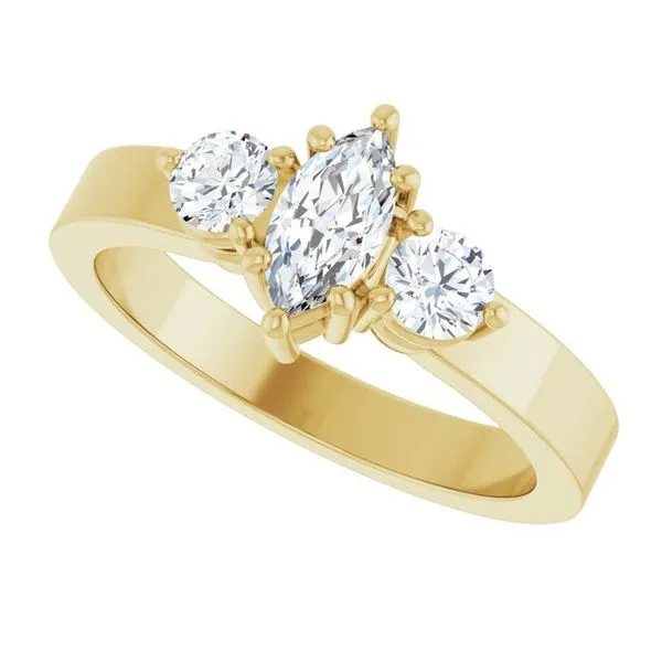 Three-Stone Engagement Ring Image 5 J. West Jewelers Round Rock, TX