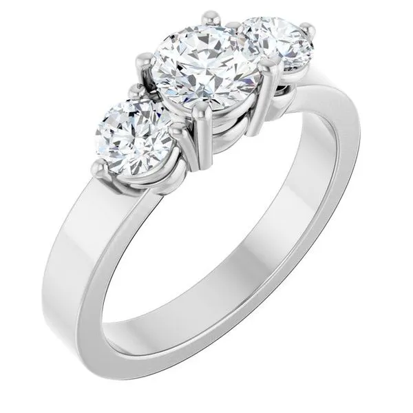 Three-Stone Engagement Ring The Ring Austin Round Rock, TX