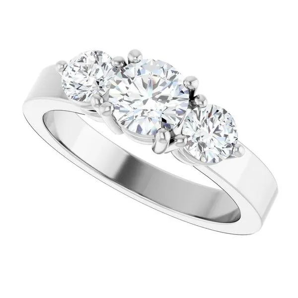 Three-Stone Engagement Ring Image 5 Golden Sails Jewelers, Inc. Saint Petersburg, FL