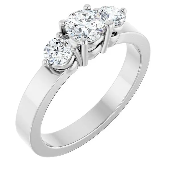 Three-Stone Engagement Ring The Ring Austin Round Rock, TX