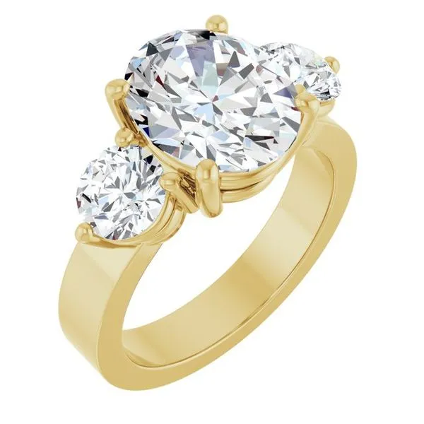 Three-Stone Engagement Ring The Ring Austin Round Rock, TX