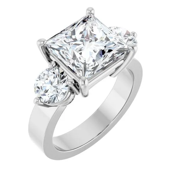 Three-Stone Engagement Ring The Ring Austin Round Rock, TX