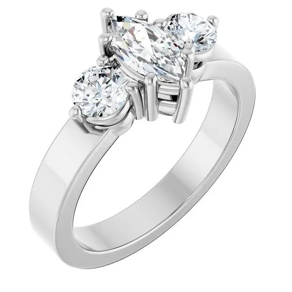 Three-Stone Engagement Ring Golden Sails Jewelers, Inc. Saint Petersburg, FL