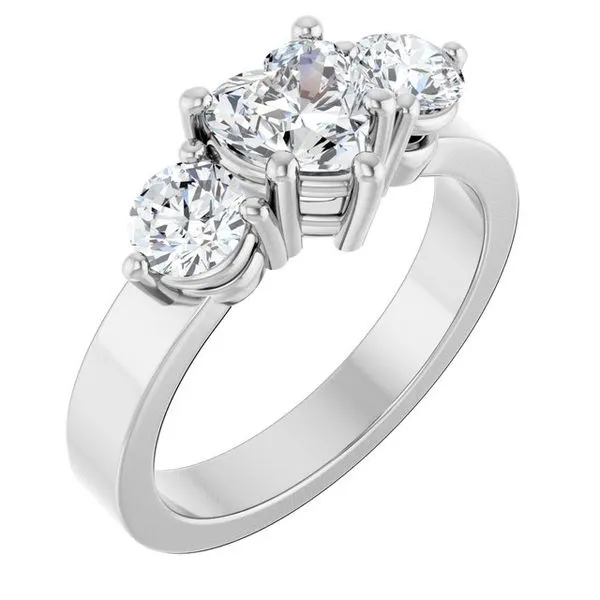 Three-Stone Engagement Ring The Ring Austin Round Rock, TX