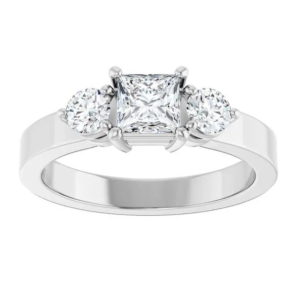 Three-Stone Engagement Ring Image 3 Ask Design Jewelers Olean, NY