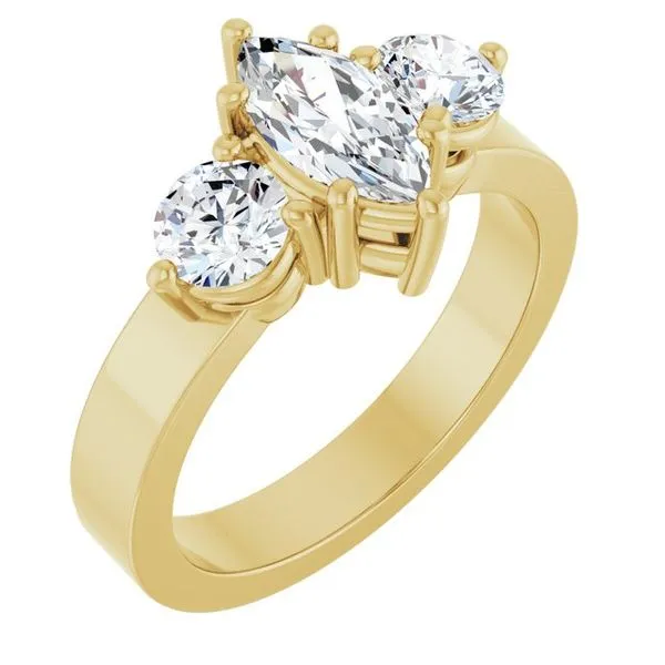 Three-Stone Engagement Ring Les Olson Jewelers Palm Harbor, FL