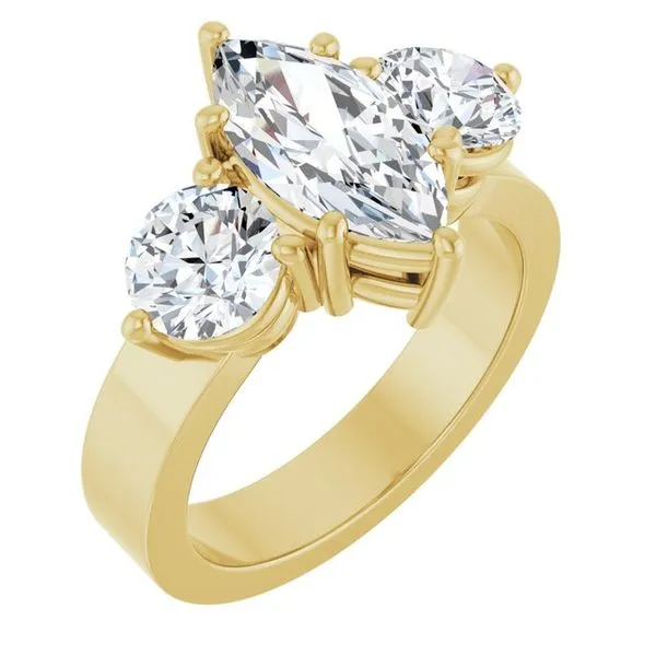 Three-Stone Engagement Ring JF Jones Jewelers Rochester, NY