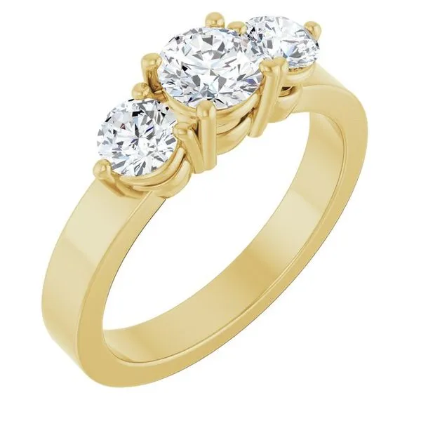 Three-Stone Engagement Ring The Ring Austin Round Rock, TX