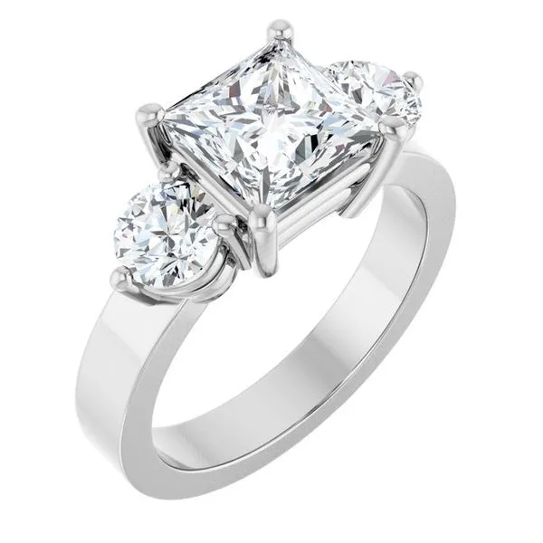 Three-Stone Engagement Ring The Ring Austin Round Rock, TX