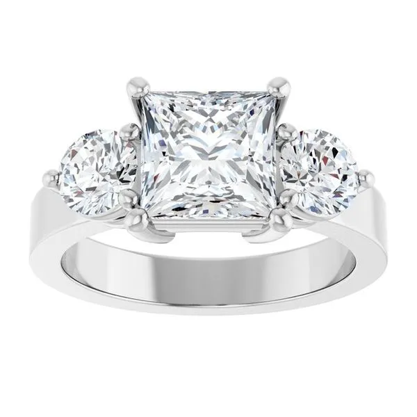 Three-Stone Engagement Ring Image 3 Arezzo Jewelers Elmwood Park, IL