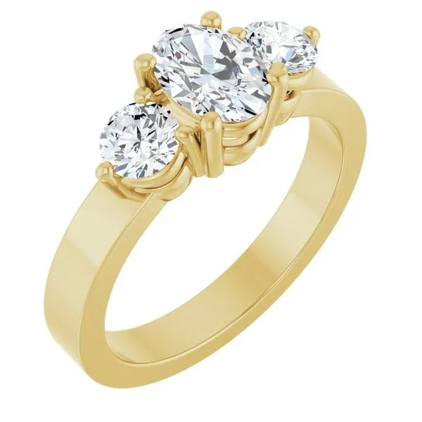 Three-Stone Engagement Ring The Ring Austin Round Rock, TX