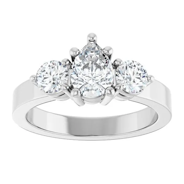 Three-Stone Engagement Ring Image 3 Ask Design Jewelers Olean, NY