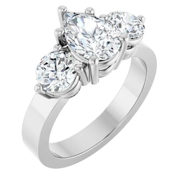 Three-Stone Engagement Ring The Ring Austin Round Rock, TX