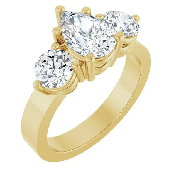 Three-Stone Engagement Ring The Ring Austin Round Rock, TX