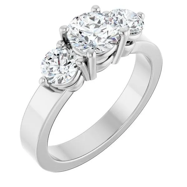 Three-Stone Engagement Ring The Ring Austin Round Rock, TX