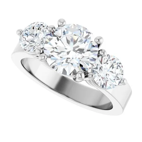 Three-Stone Engagement Ring Image 5 Austin's Fine Diamonds & Jewelry Lyndhurst, NJ