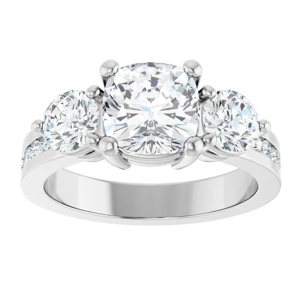 Three-Stone Engagement Ring Image 3 Northwood Jewelers Northwood, OH