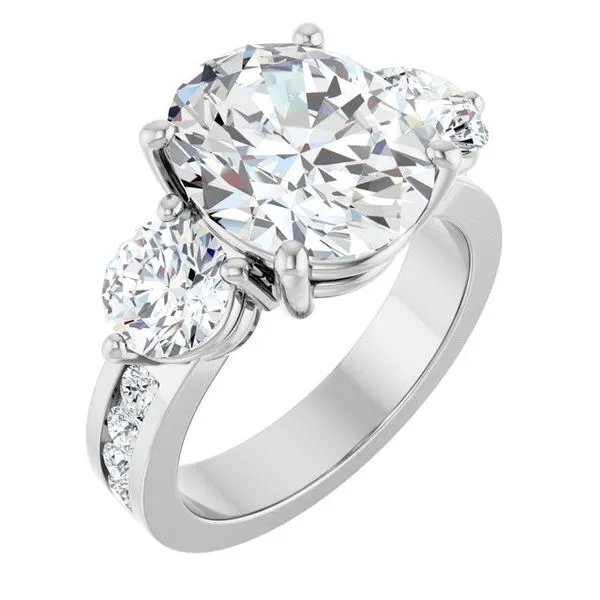 Three-Stone Engagement Ring The Ring Austin Round Rock, TX