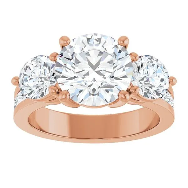 Three-Stone Engagement Ring Image 3 Golden Sails Jewelers, Inc. Saint Petersburg, FL