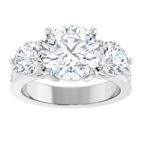 Three-Stone Engagement Ring Image 3 Arezzo Jewelers Elmwood Park, IL