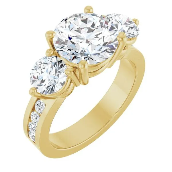 Three-Stone Engagement Ring The Ring Austin Round Rock, TX