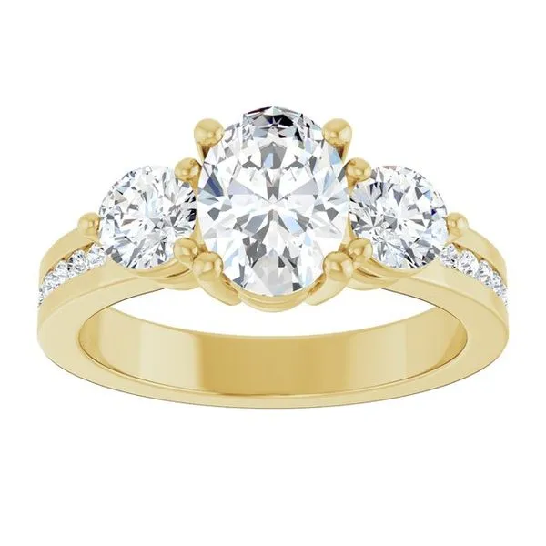Three-Stone Engagement Ring Image 3 Arezzo Jewelers Elmwood Park, IL