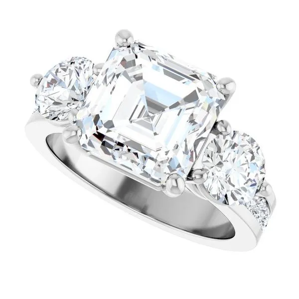 Three-Stone Engagement Ring Image 5 Austin's Fine Diamonds & Jewelry Lyndhurst, NJ