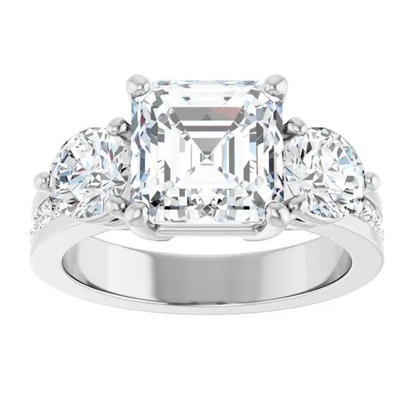 Three-Stone Engagement Ring Image 3 Arezzo Jewelers Elmwood Park, IL