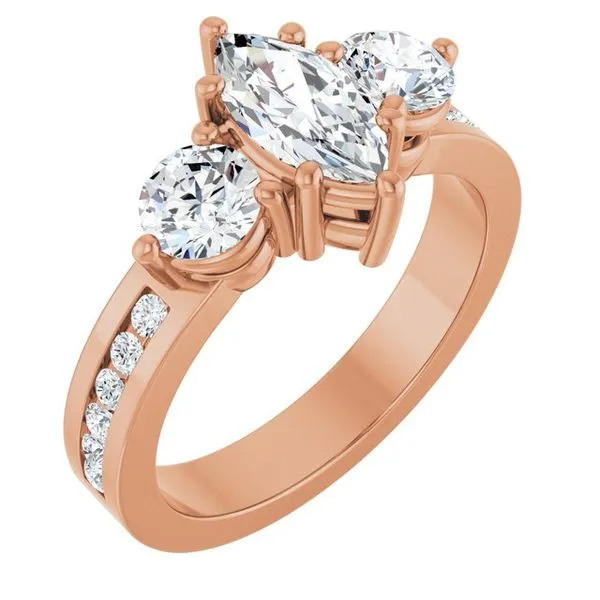 Three-Stone Engagement Ring House of Silva Wooster, OH