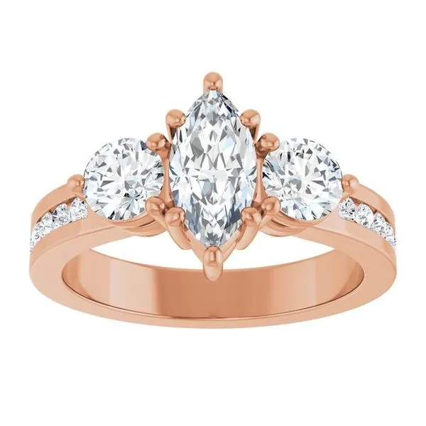 Three-Stone Engagement Ring Image 3 Arezzo Jewelers Elmwood Park, IL