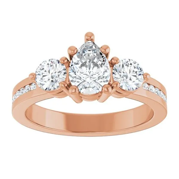 Three-Stone Engagement Ring Image 3 Austin's Fine Diamonds & Jewelry Lyndhurst, NJ