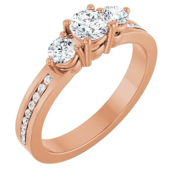 Three-Stone Engagement Ring The Ring Austin Round Rock, TX