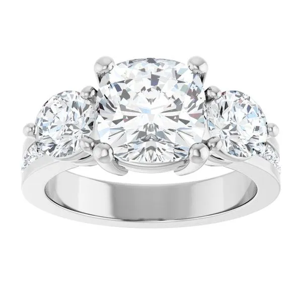 Three-Stone Engagement Ring Image 3 Berilian Jewelers Folsom, CA