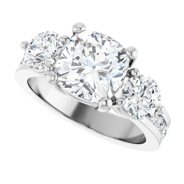 Three-Stone Engagement Ring Image 5 Austin's Fine Diamonds & Jewelry Lyndhurst, NJ