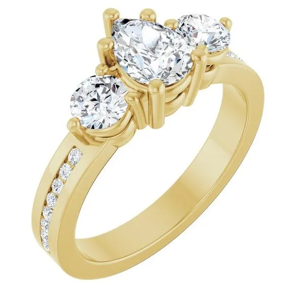 Three-Stone Engagement Ring The Ring Austin Round Rock, TX