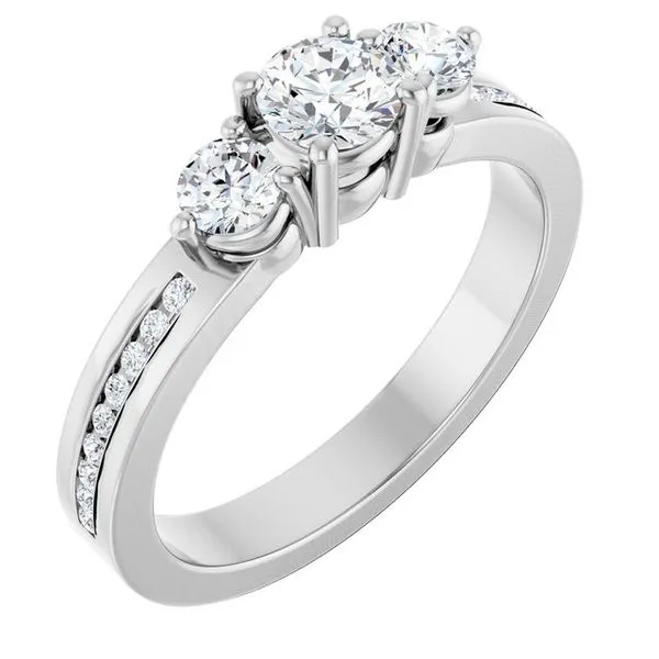 Three-Stone Engagement Ring The Ring Austin Round Rock, TX