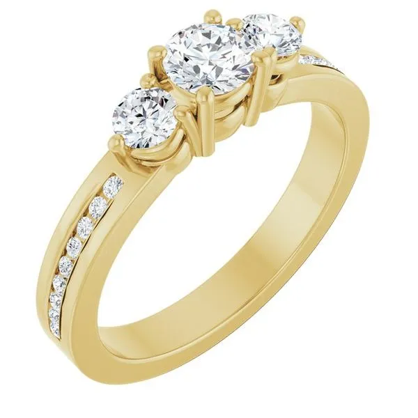 Three-Stone Engagement Ring The Ring Austin Round Rock, TX