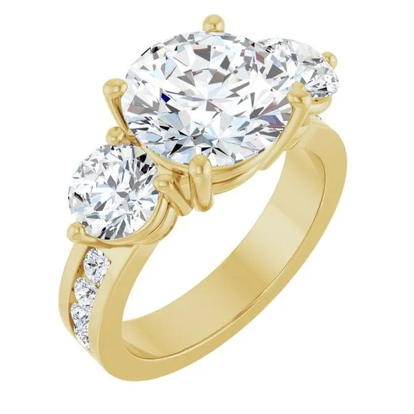 Three-Stone Engagement Ring The Ring Austin Round Rock, TX