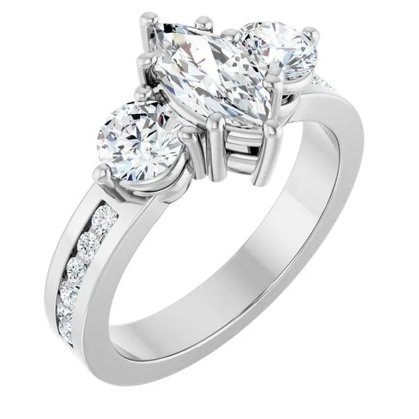 Three-Stone Engagement Ring JF Jones Jewelers Rochester, NY