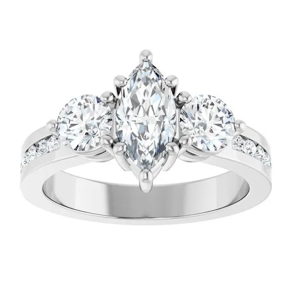 Three-Stone Engagement Ring Image 3 Vulcan's Forge LLC KANSAS CITY, MO