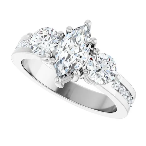 Three-Stone Engagement Ring Image 5 Jimmy Smith Jewelers Decatur, AL