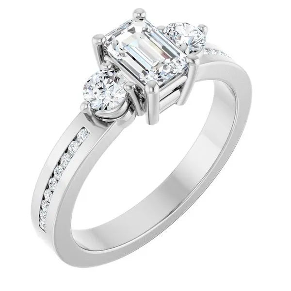 Three-Stone Engagement Ring The Ring Austin Round Rock, TX