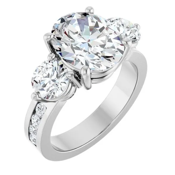 Three-Stone Engagement Ring Golden Sails Jewelers, Inc. Saint Petersburg, FL