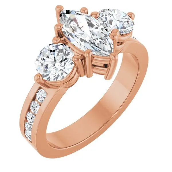 Three-Stone Engagement Ring House of Silva Wooster, OH