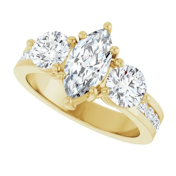 Three-Stone Engagement Ring Image 5 Arezzo Jewelers Elmwood Park, IL