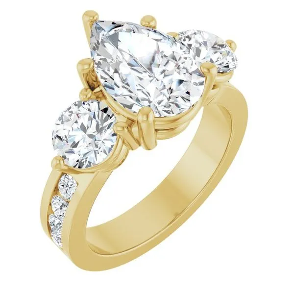 Three-Stone Engagement Ring The Ring Austin Round Rock, TX