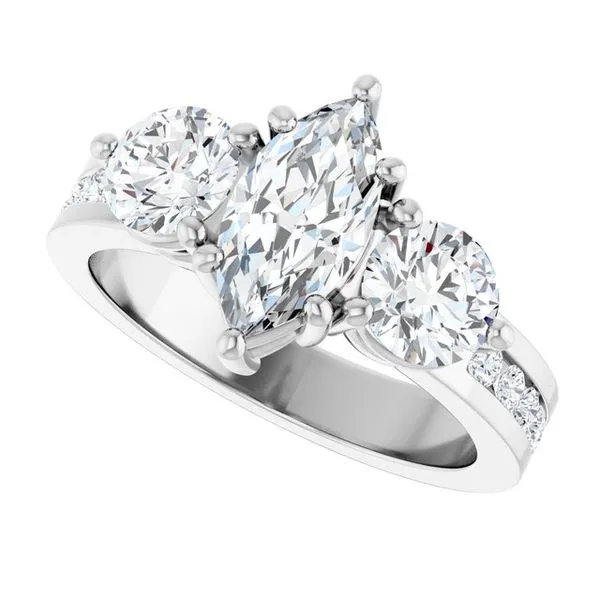 Three-Stone Engagement Ring Image 5 Northwood Jewelers Northwood, OH